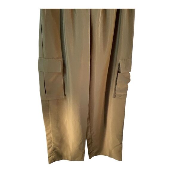 SHEIN Women’s EZwear Solid High Waist Flap Pocket Cargo Pants - Picture 3 of 10